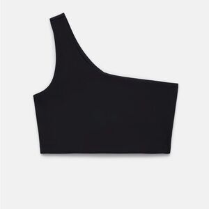 Girlfriend Collective Black One-Shoulder Top